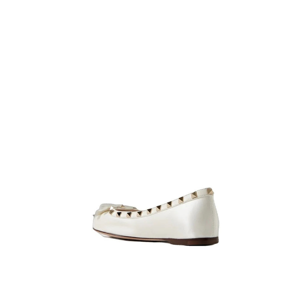 Valentino Garavani Contrast-Bow Ballet Flats - White