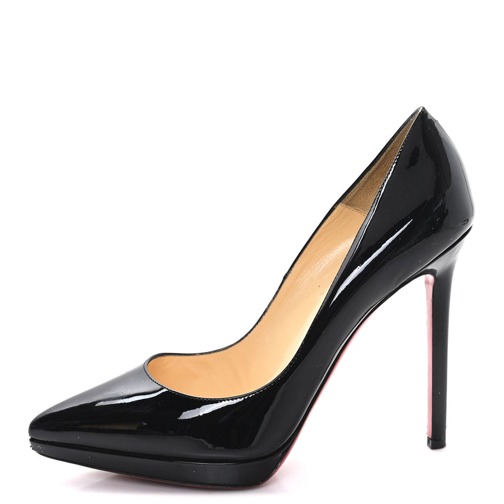 CHRISTIAN LOUBOUTIN PATENT PIGALLE PLATO PLATFORM PUMP BLACK