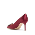 Manolo Blahnik Hangisi Crystal-Buckle Pumps - Burgundy/Dark Red
