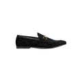 Gucci Goatskin Bee Star Embroidered Jordaan Loafers - Black GG Velvet (different material)