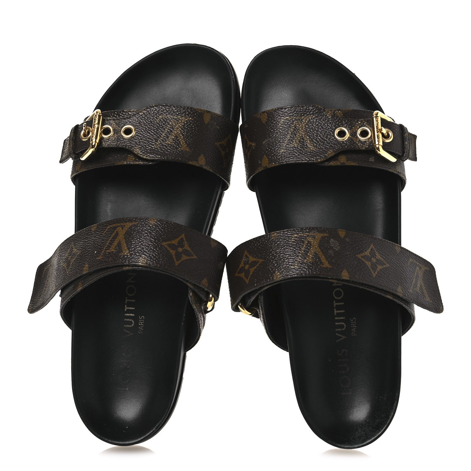 LOUIS VUITTON EMPREINTE BOM DIA MULE SANDALS BROWN MONOGRAM