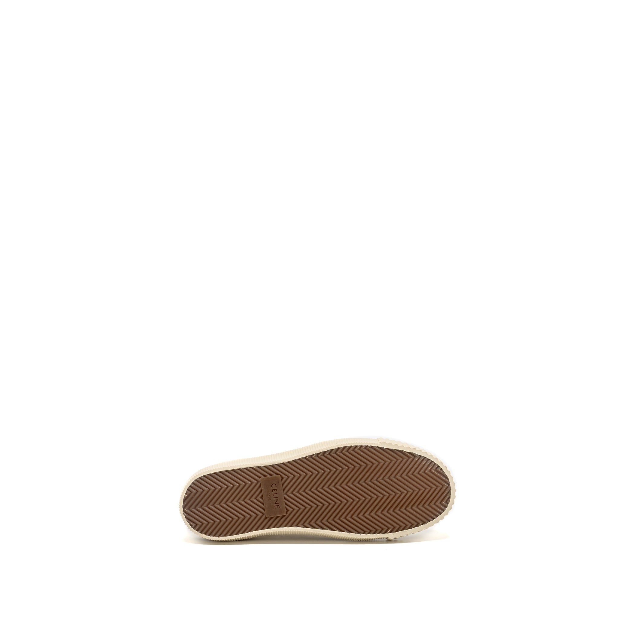 CELINE BLANK TOE CAP LOW TOP SNEAKERS CANVAS/CALFSKIN OFF WHITE SHW