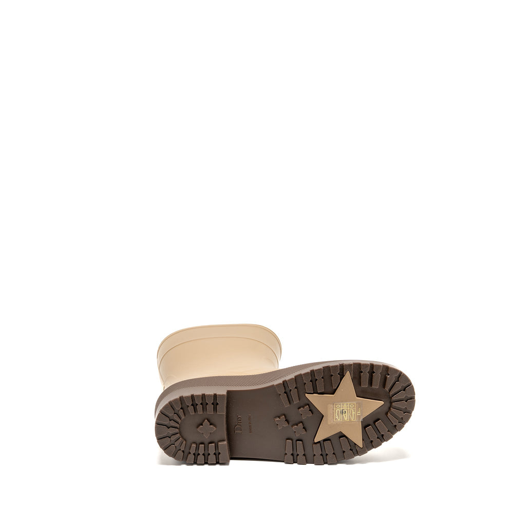 DIOR DIORUNION RUBBER RAIN BOOTS BEIGE/BROWN