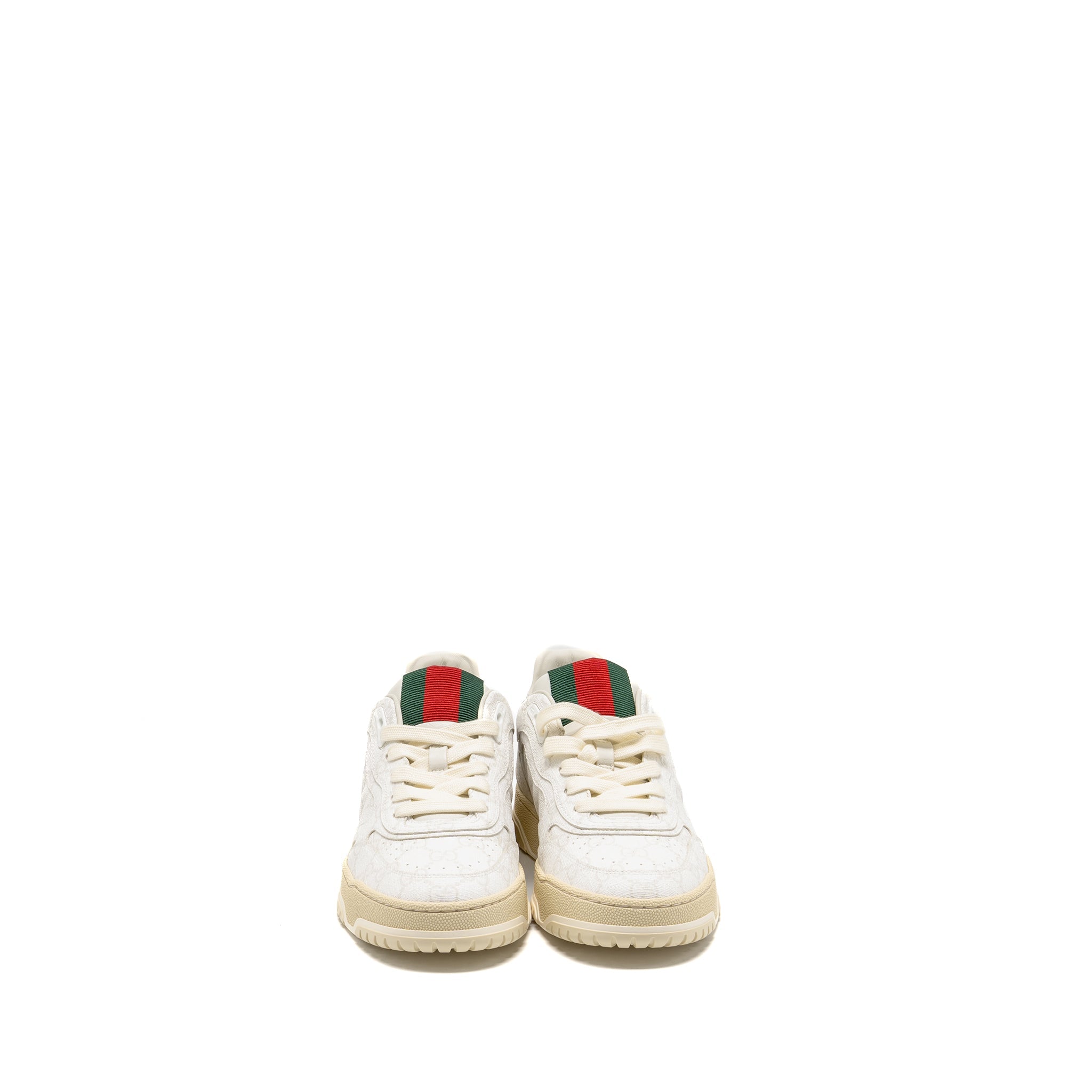 GUCCI RE-WEB TRAINER GG SUPREME CANVAS/LEATHER BEIGE/WHITE