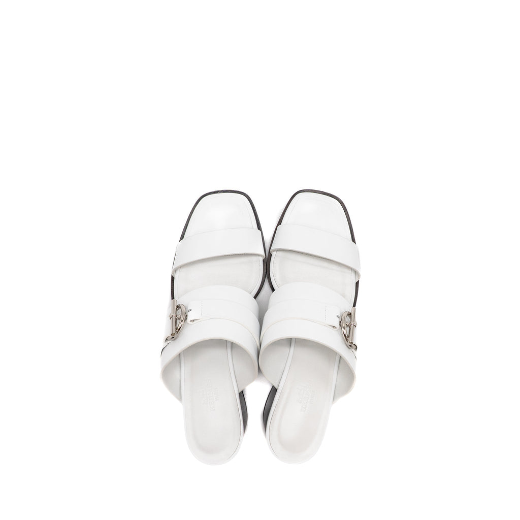 HERMES KUTE SANDAL CALFSKIN WHITE SHW