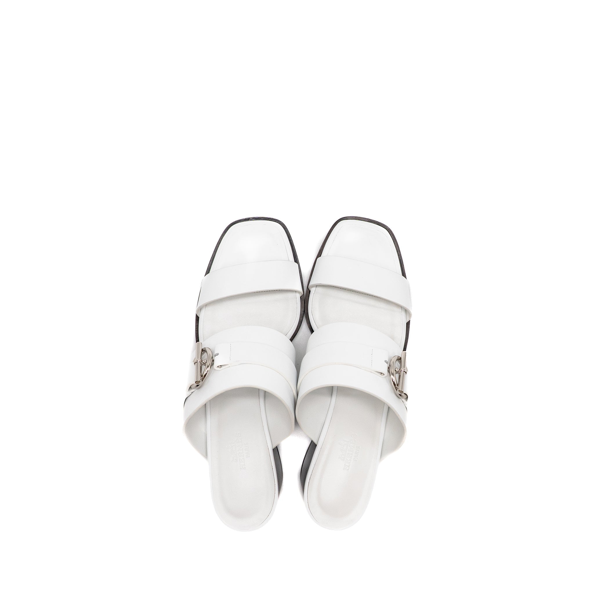 HERMES KUTE SANDAL CALFSKIN WHITE SHW