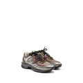 CHANEL CC LOGO SNEAKERS FABRIC/LAMINATED KHAKI/SILVER/DARK PURPLE