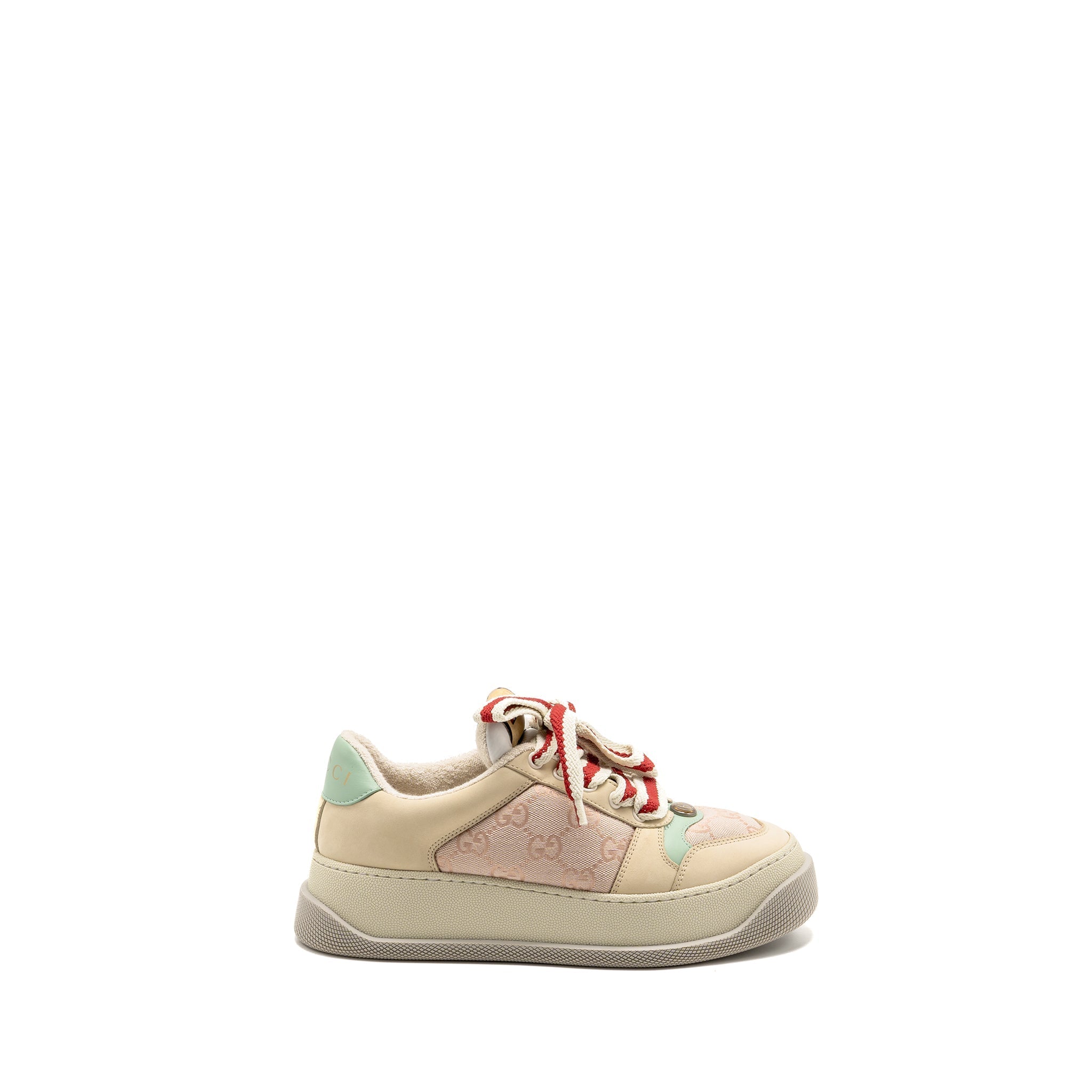 GUCCI SCREENER TRAINER GG CANVAS/LEATHER PINK/BEIGE/MULTICOLOUR