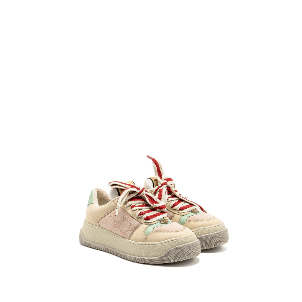 GUCCI SCREENER TRAINER GG CANVAS/LEATHER PINK/BEIGE/MULTICOLOUR