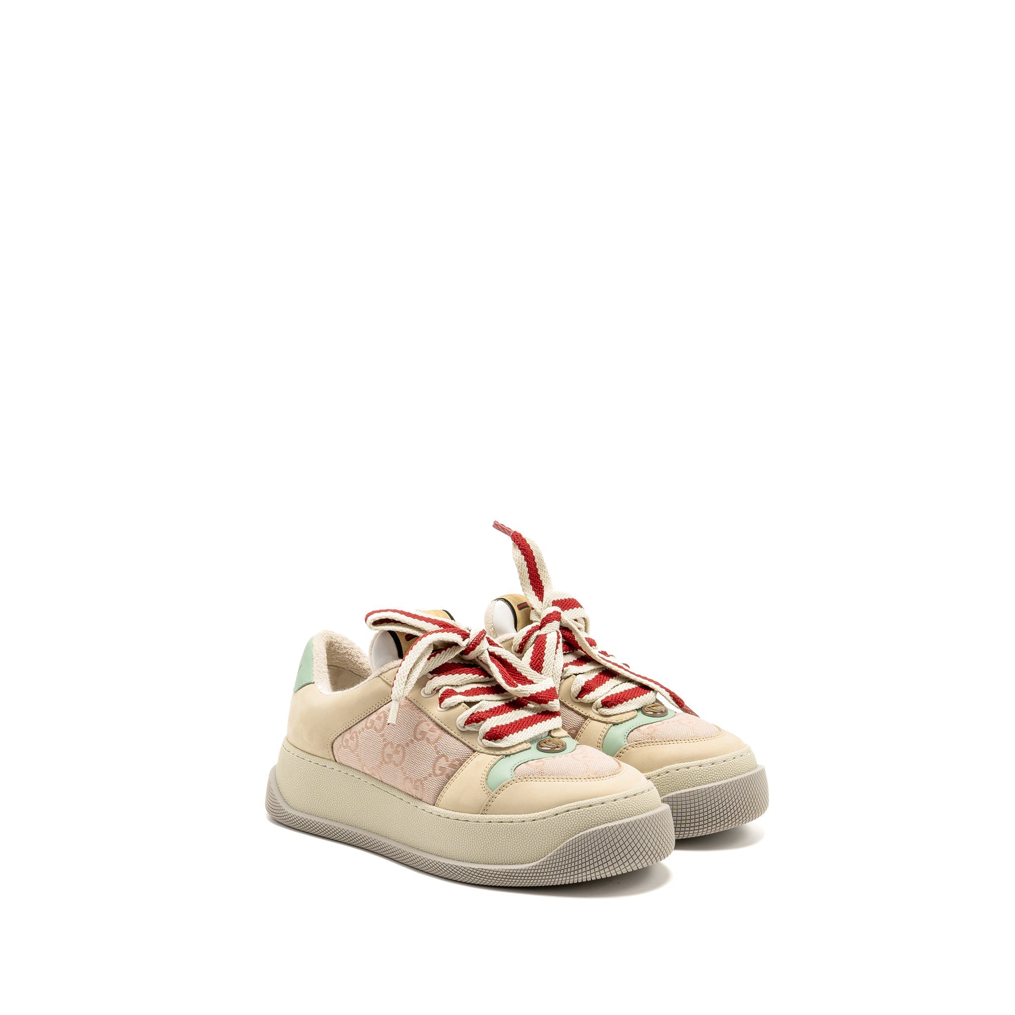 GUCCI SCREENER TRAINER GG CANVAS/LEATHER PINK/BEIGE/MULTICOLOUR