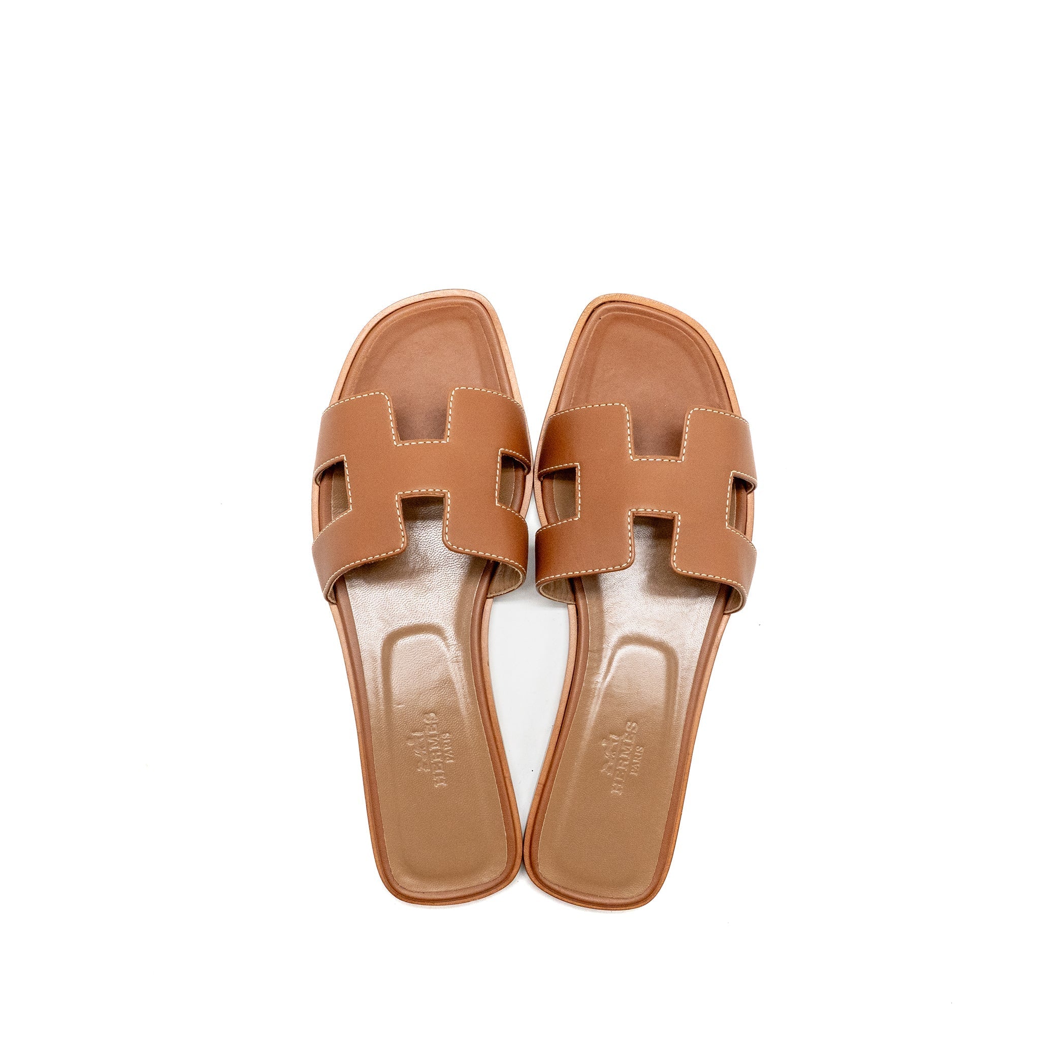 HERMES ORAN SANDALS CALFSKIN GOLD