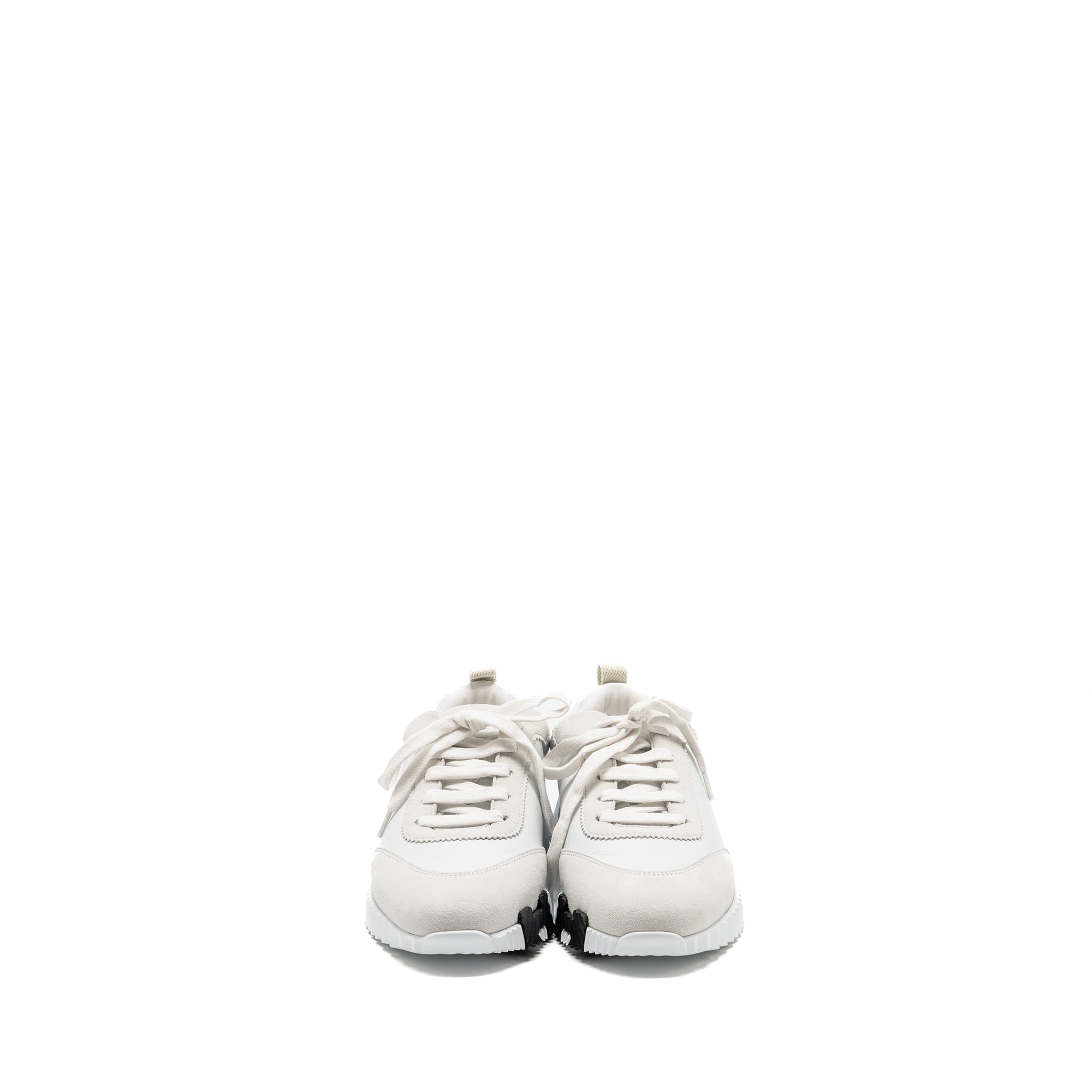 HERMES BOUNCING SNEAKERS CALFSKIN/SUEDE GOATSKIN BLANC