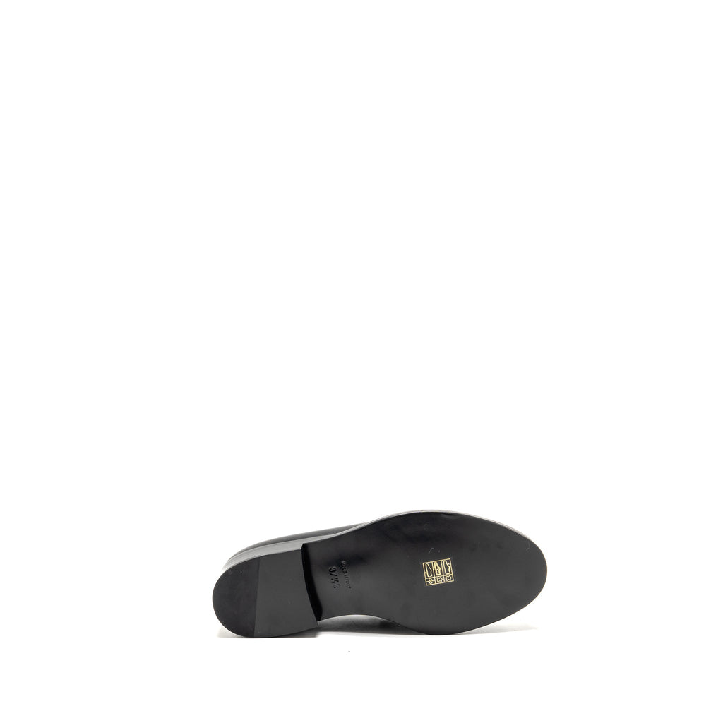 CHANEL CC QUILTED LOAFERS LEATHER BLACK LGHW