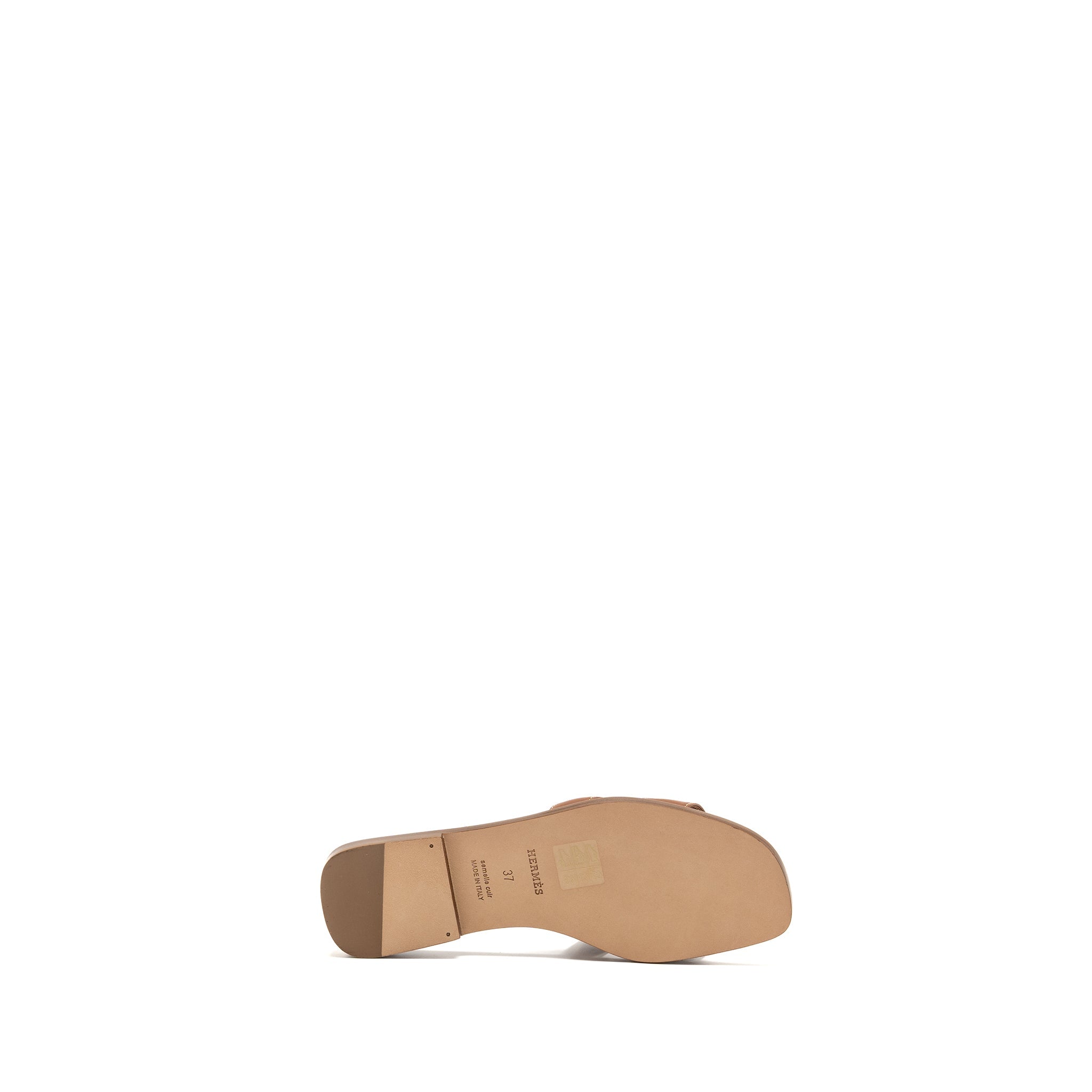 HERMES ORAN SANDAL BOX CALFSKIN GOLD