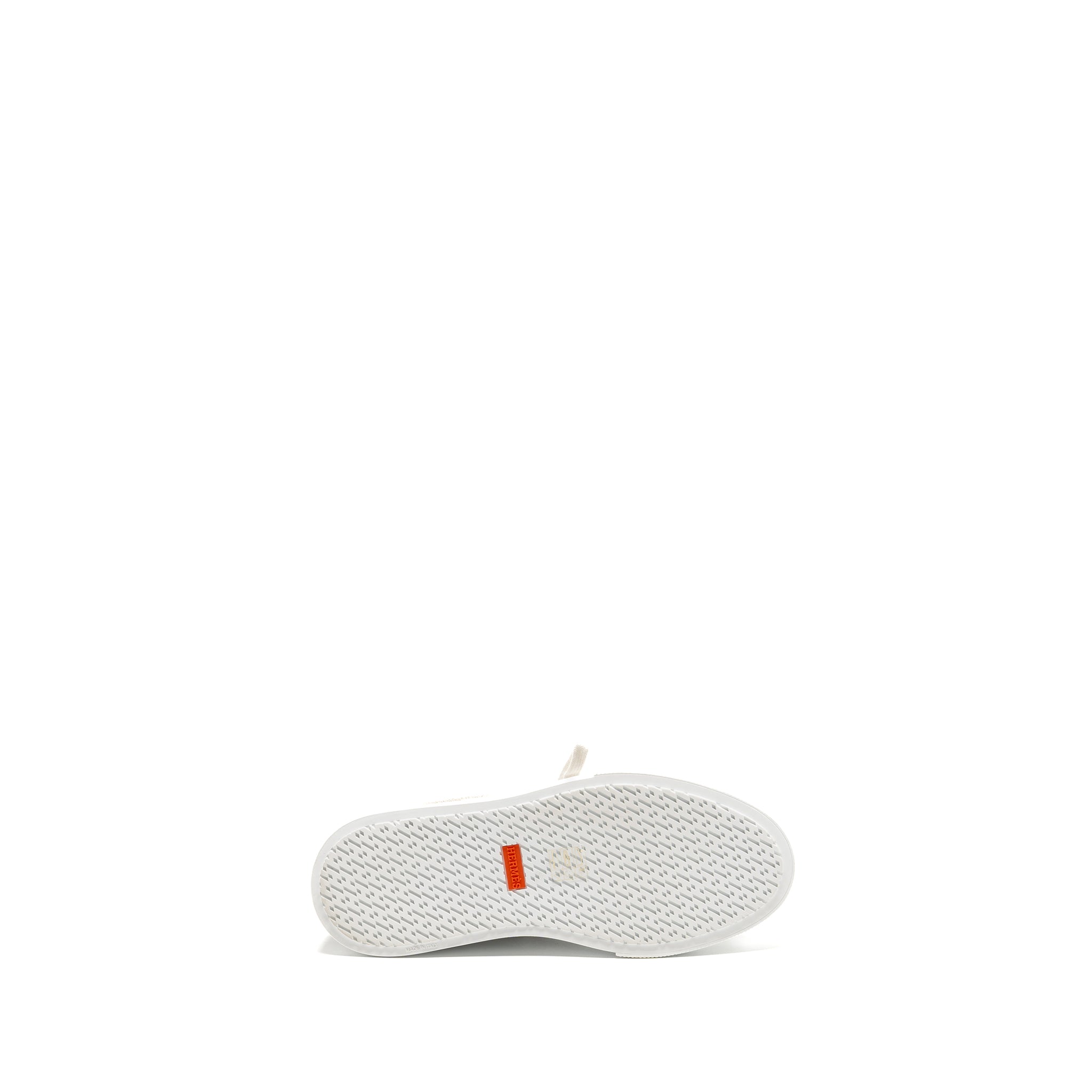 HERMES KEEP SNEAKER H CANVAS/CALFSKIN PRUNOIR/BLANC