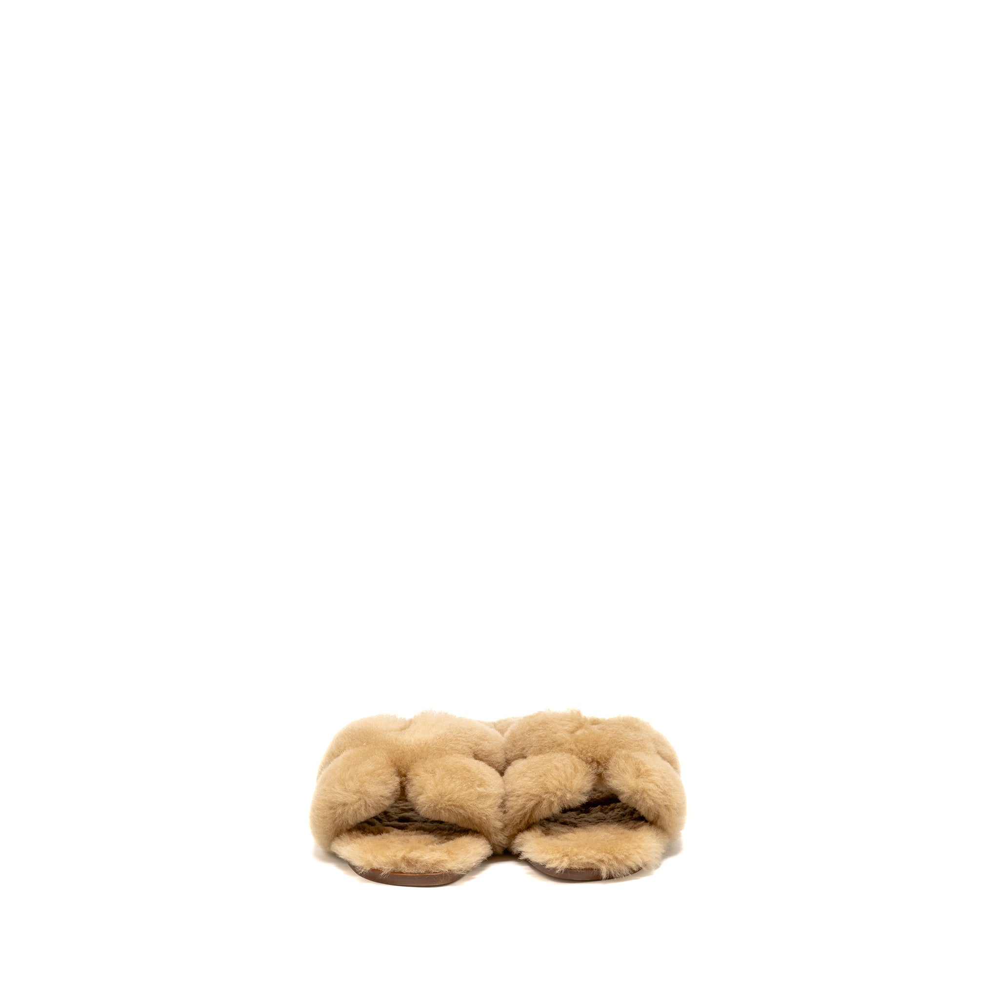 HERMES ORAN SANDALS SHEARLING LIGHT BEIGE