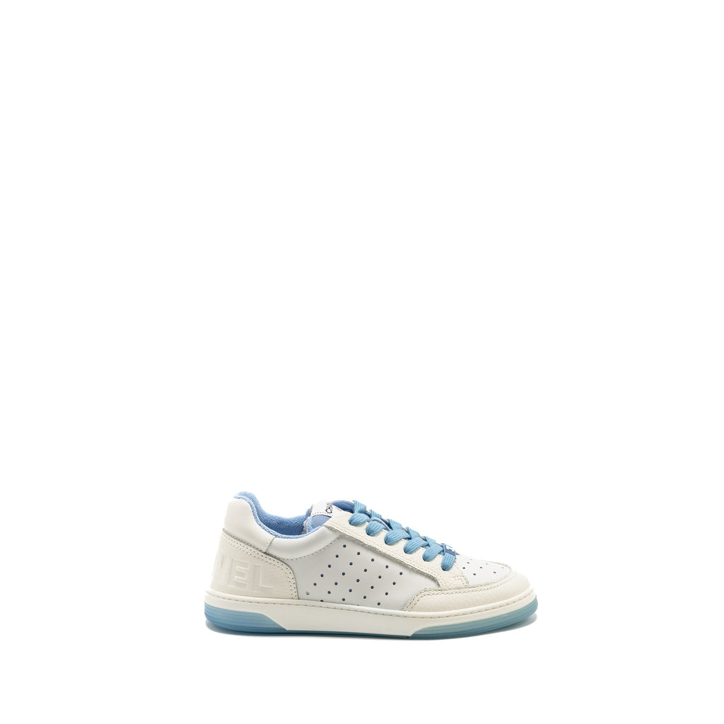 CHANEL RUNNER TENNIS SNEAKERS LEATHER BLUE/WHITE