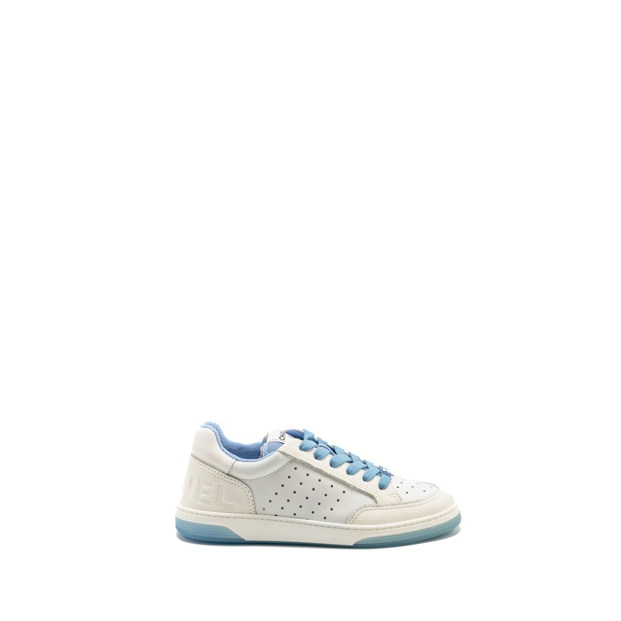 CHANEL RUNNER TENNIS SNEAKERS LEATHER BLUE/WHITE