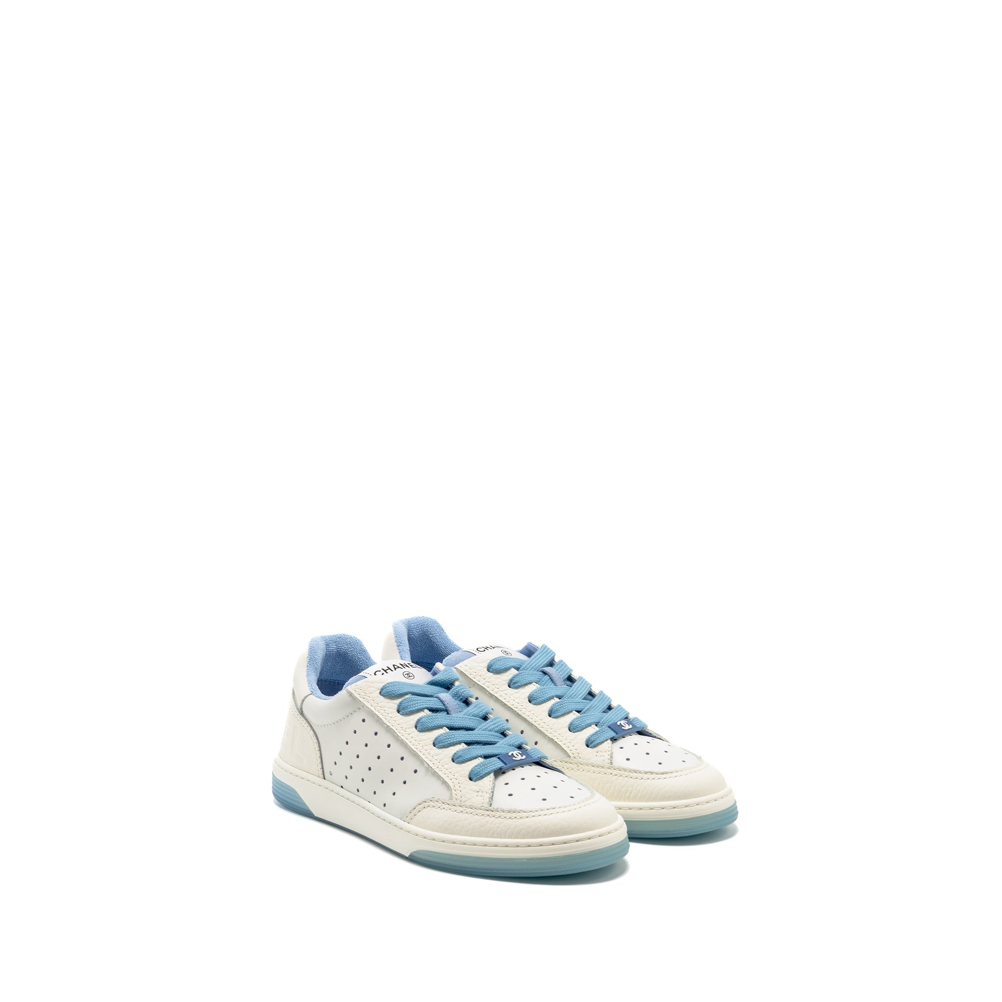 CHANEL RUNNER TENNIS SNEAKERS LEATHER BLUE/WHITE