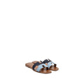 HERMES ORAN SANDALS DENIM/LEATHER BLEU BRUT/BLEU