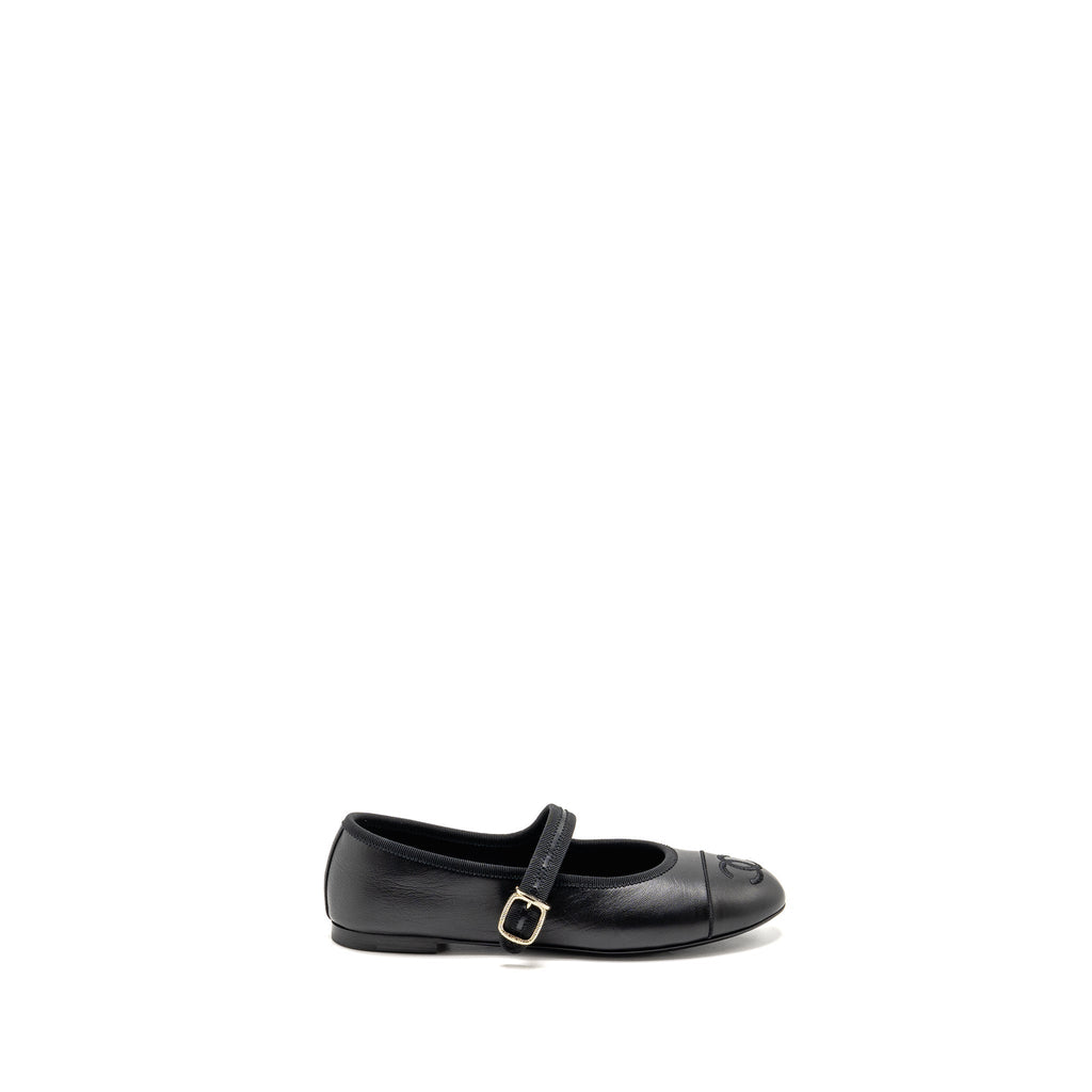 CHANEL MARY JANE’S BALLET LAMBSKIN BLACK