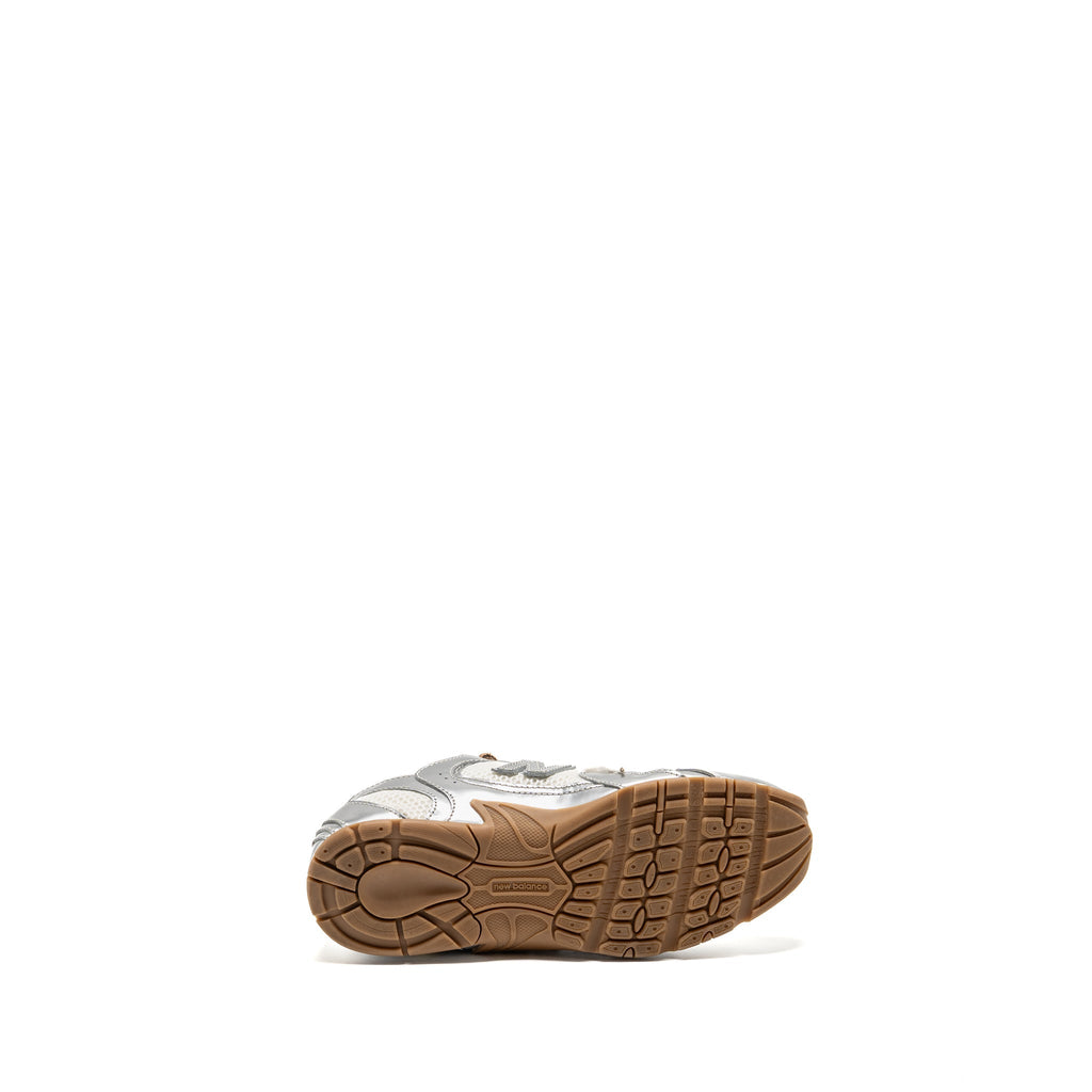 MIU MIU X NEW BALANCE SL SNEAKERS METALLIC LEATHER/MESH SILVER/WHITE