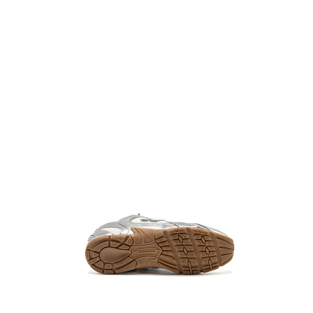 MIU MIU X NEW BALANCE SL SNEAKERS METALLIC LEATHER/MESH SILVER/WHITE