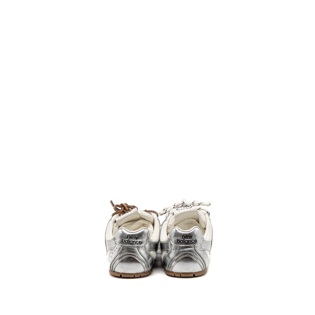 MIU MIU X NEW BALANCE SL SNEAKERS METALLIC LEATHER/MESH SILVER/WHITE