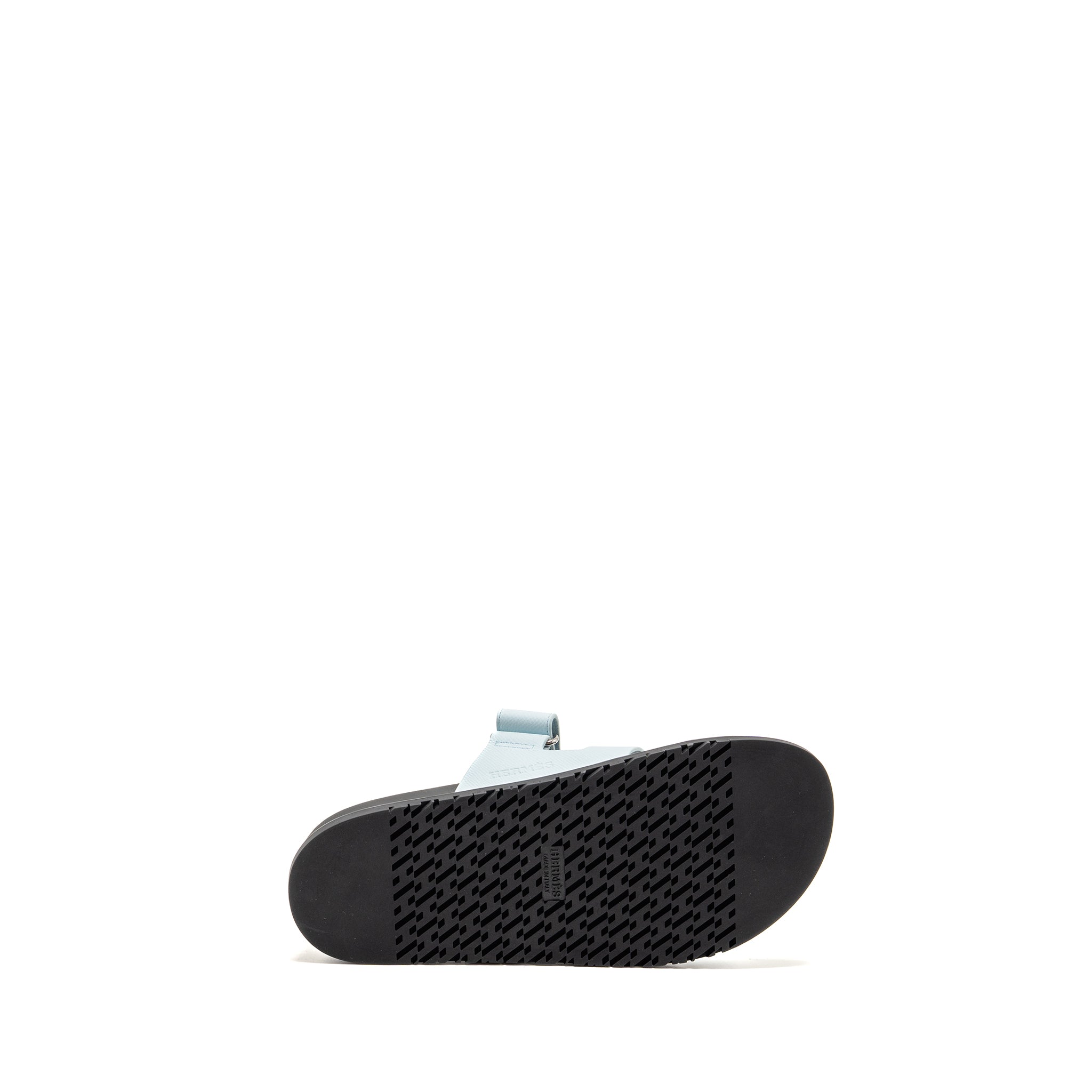 HERMES FEMME CHYPRE SANDALS EPSOM BLEU BRUME SHW