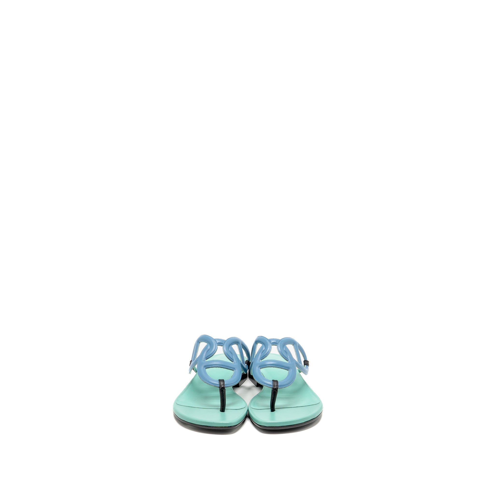 HERMES AGNEAU BEACH SANDALS MULTICOLOUR