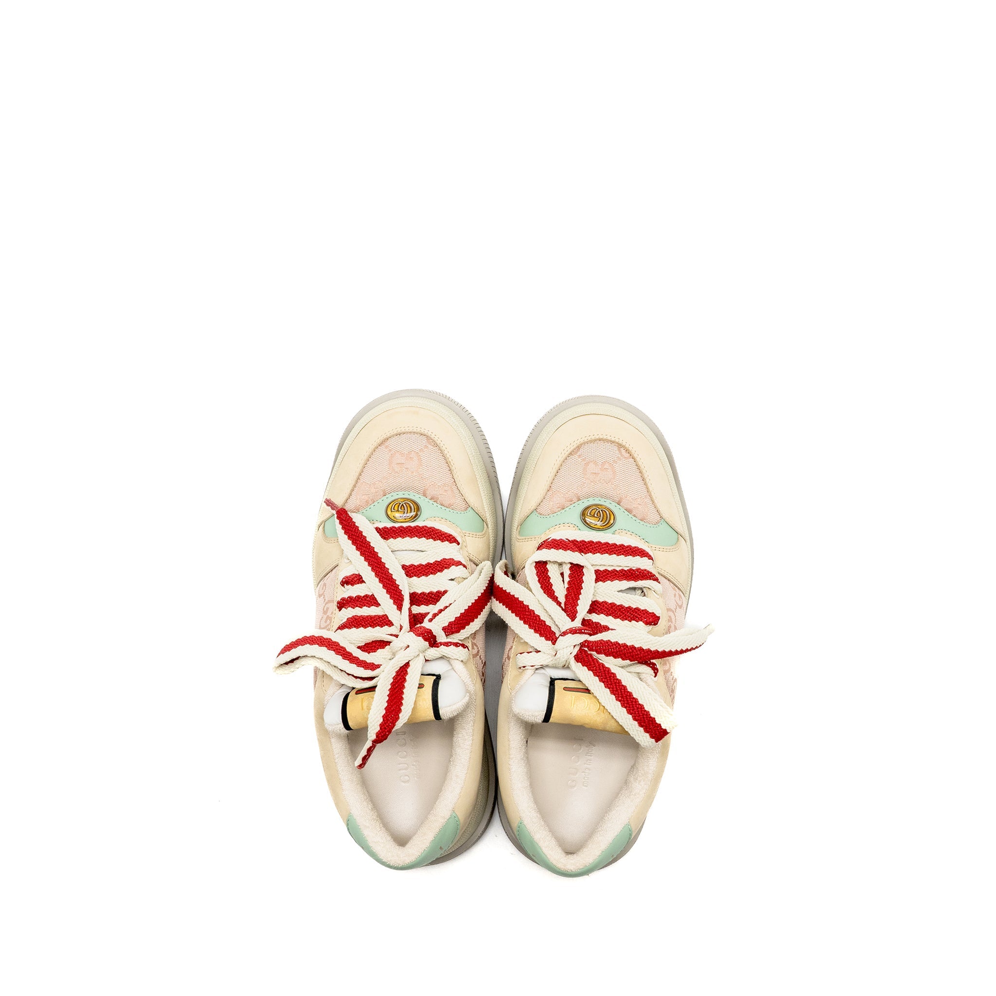 GUCCI SCREENER TRAINER GG CANVAS/LEATHER PINK/BEIGE/MULTICOLOUR