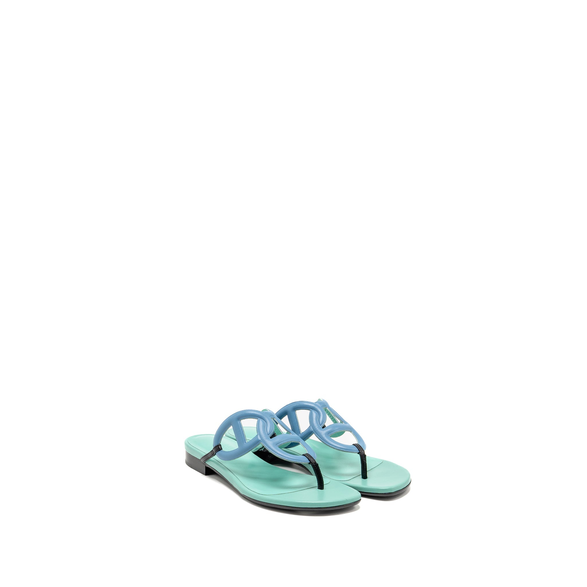 HERMES AGNEAU BEACH SANDALS MULTICOLOUR
