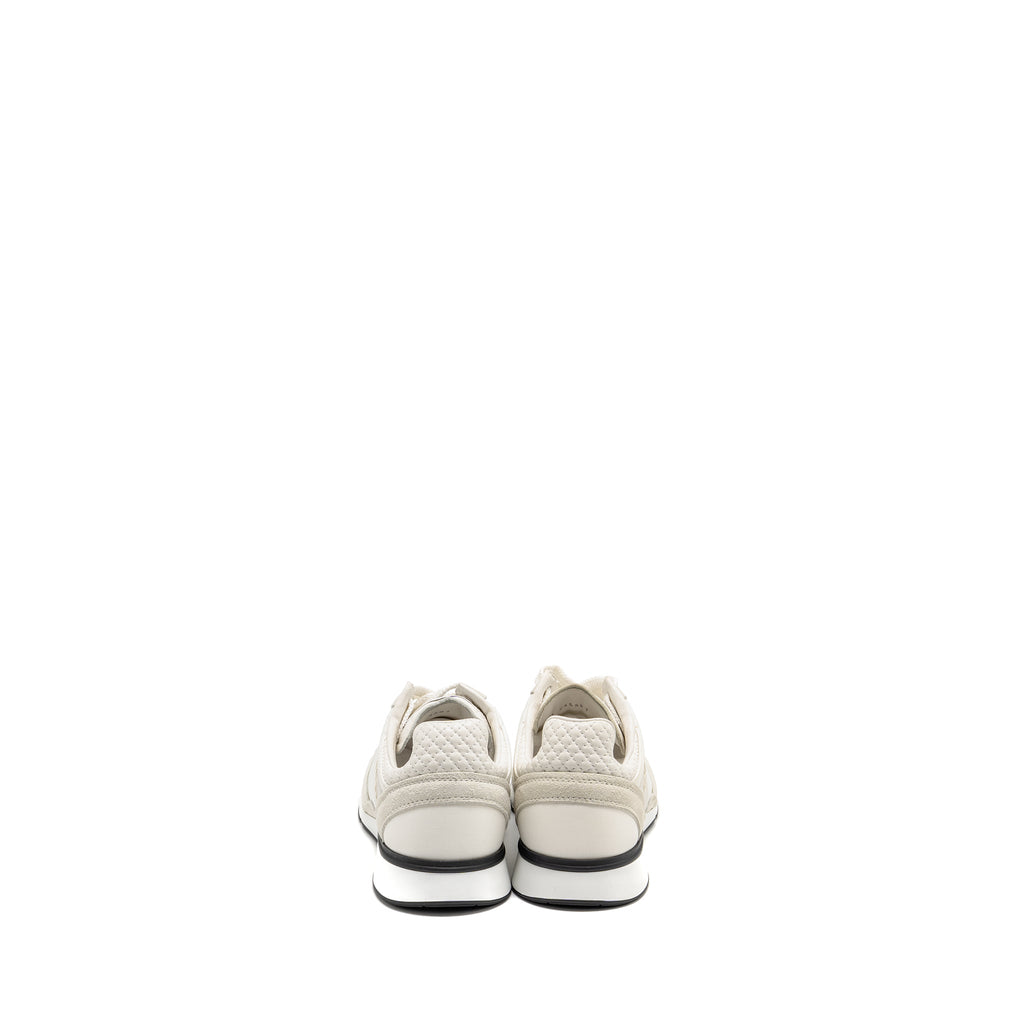 CHANEL CC LOGO SNEAKER SUEDE/NYLON/CALFSKIN WHITE/GREY/BLACK