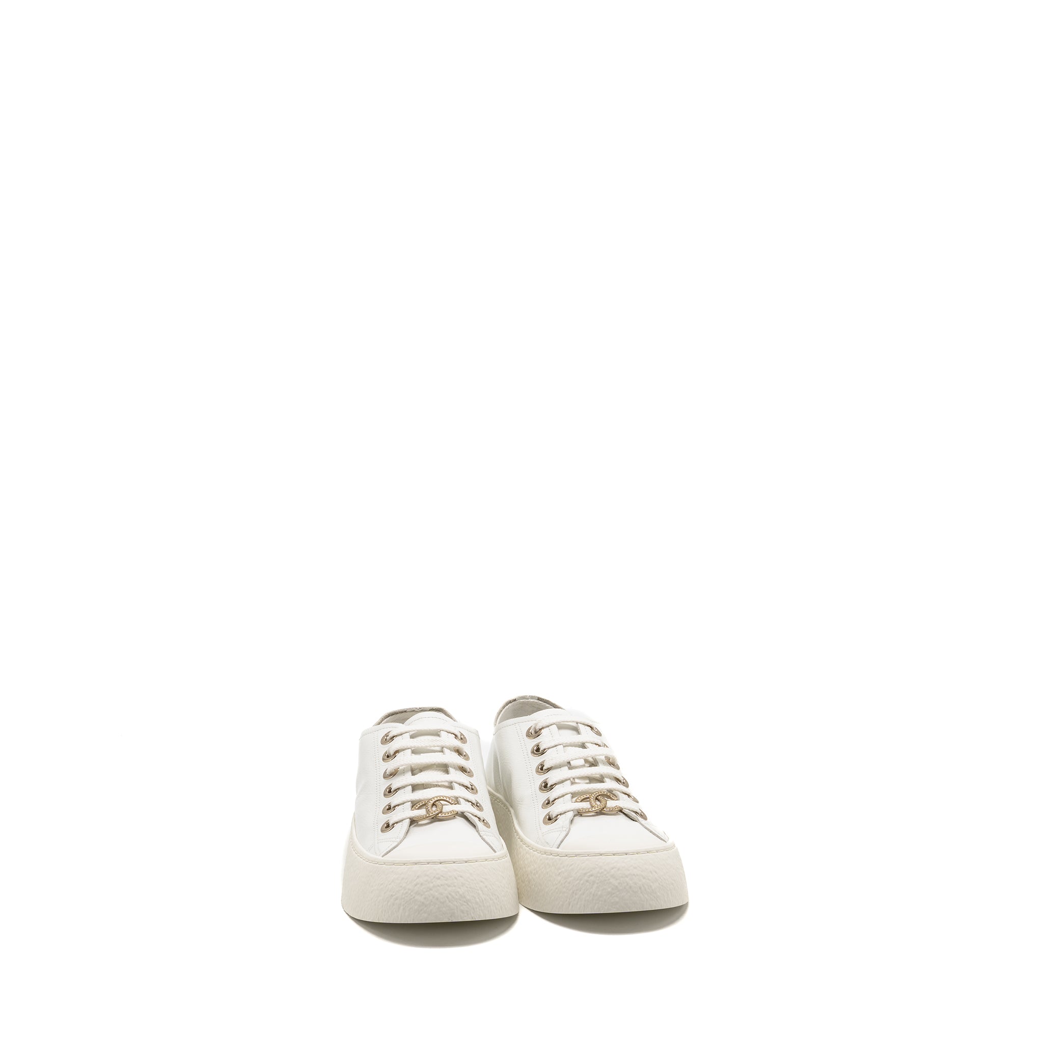 CHANEL SNEAKERS CALFSKIN WHITE LGHW