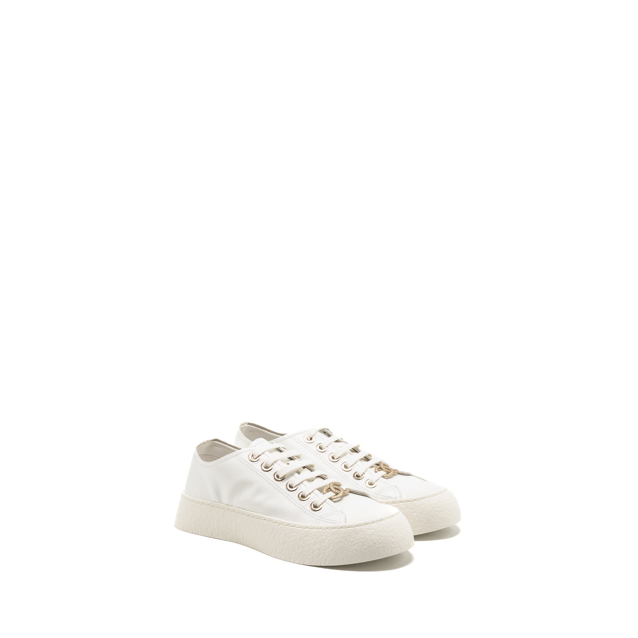 CHANEL SNEAKERS CALFSKIN WHITE LGHW