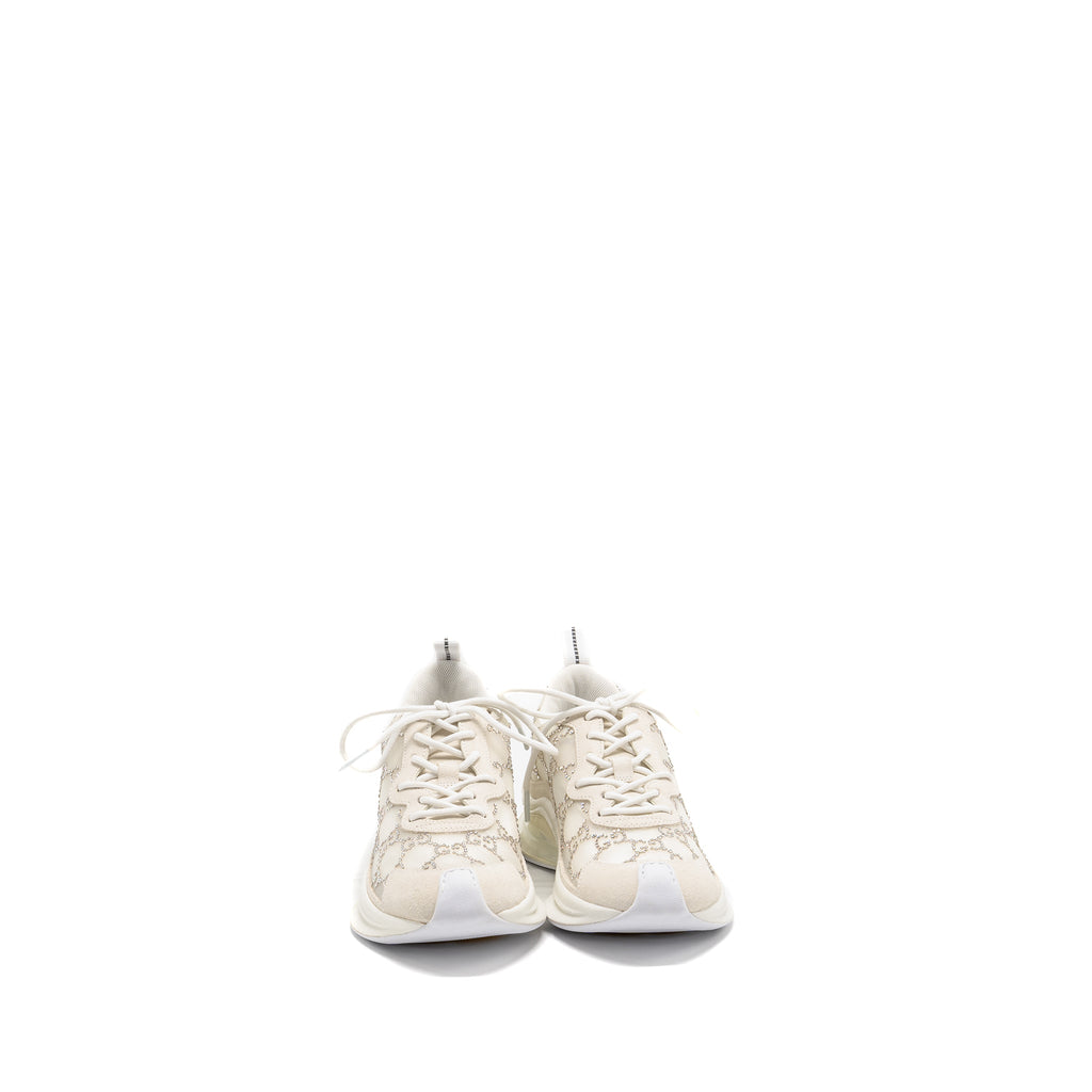 GUCCI GUCCI RUN SNEAKERS GG CRYSTAL MESH WHITE