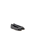 CHANEL BALLET FLATS LAMBSKIN/PATENT GREY/BLACK