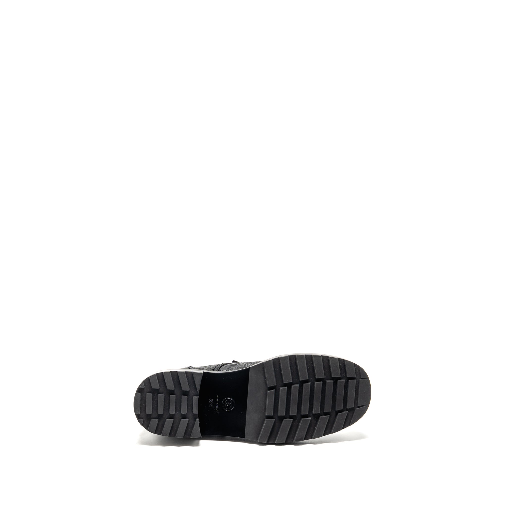 CHANEL LACE UP BOOTS SHINY CALFSKIN BLACK