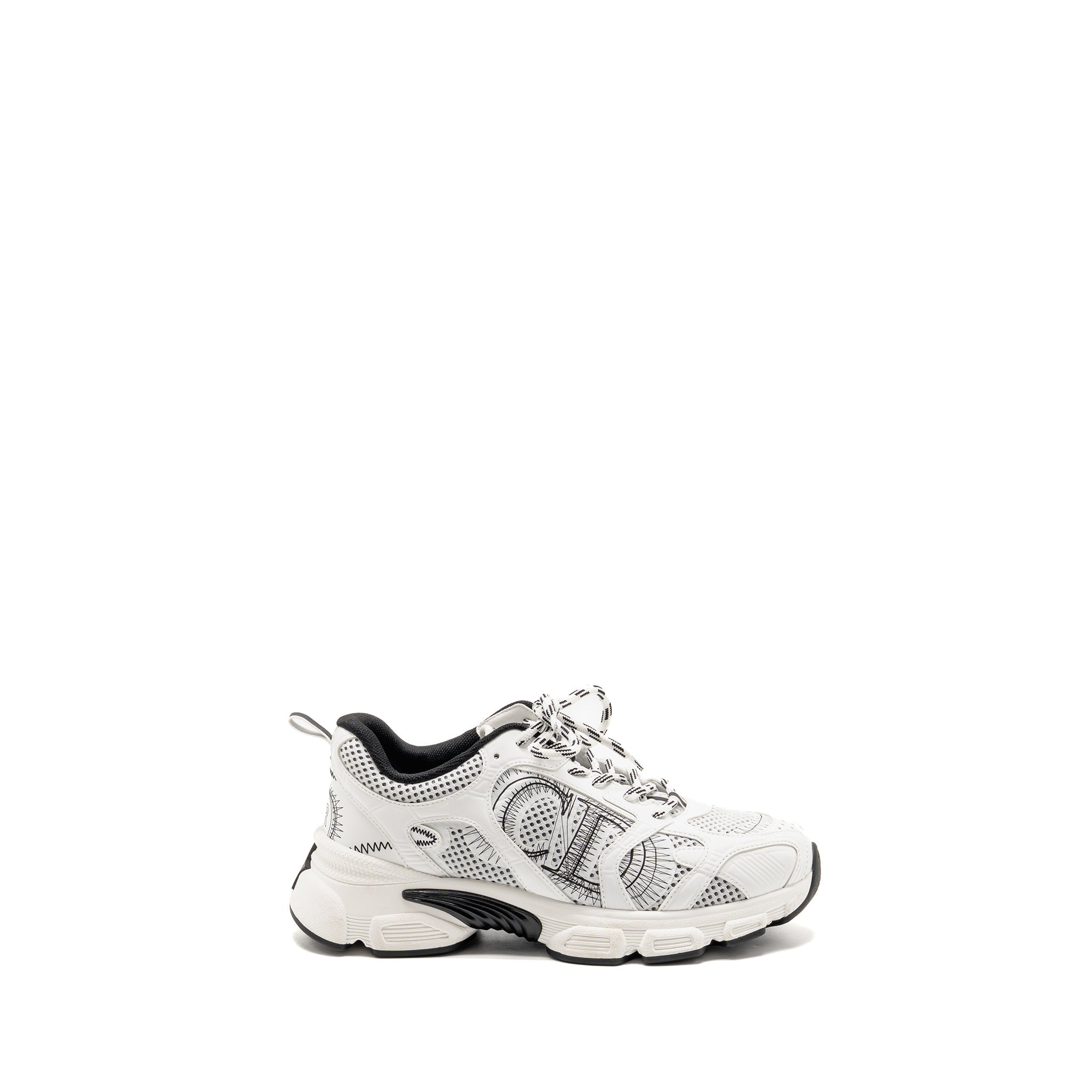 DIOR CHRONO SNEAKER MESH / LEATHER WHITE/BLACK