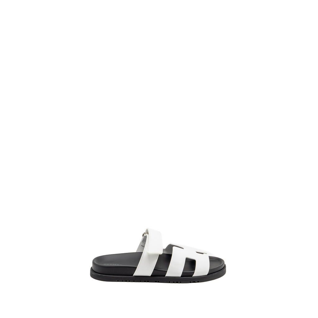 HERMES CHYPRE SANDAL CALFSKIN WHITE SHW