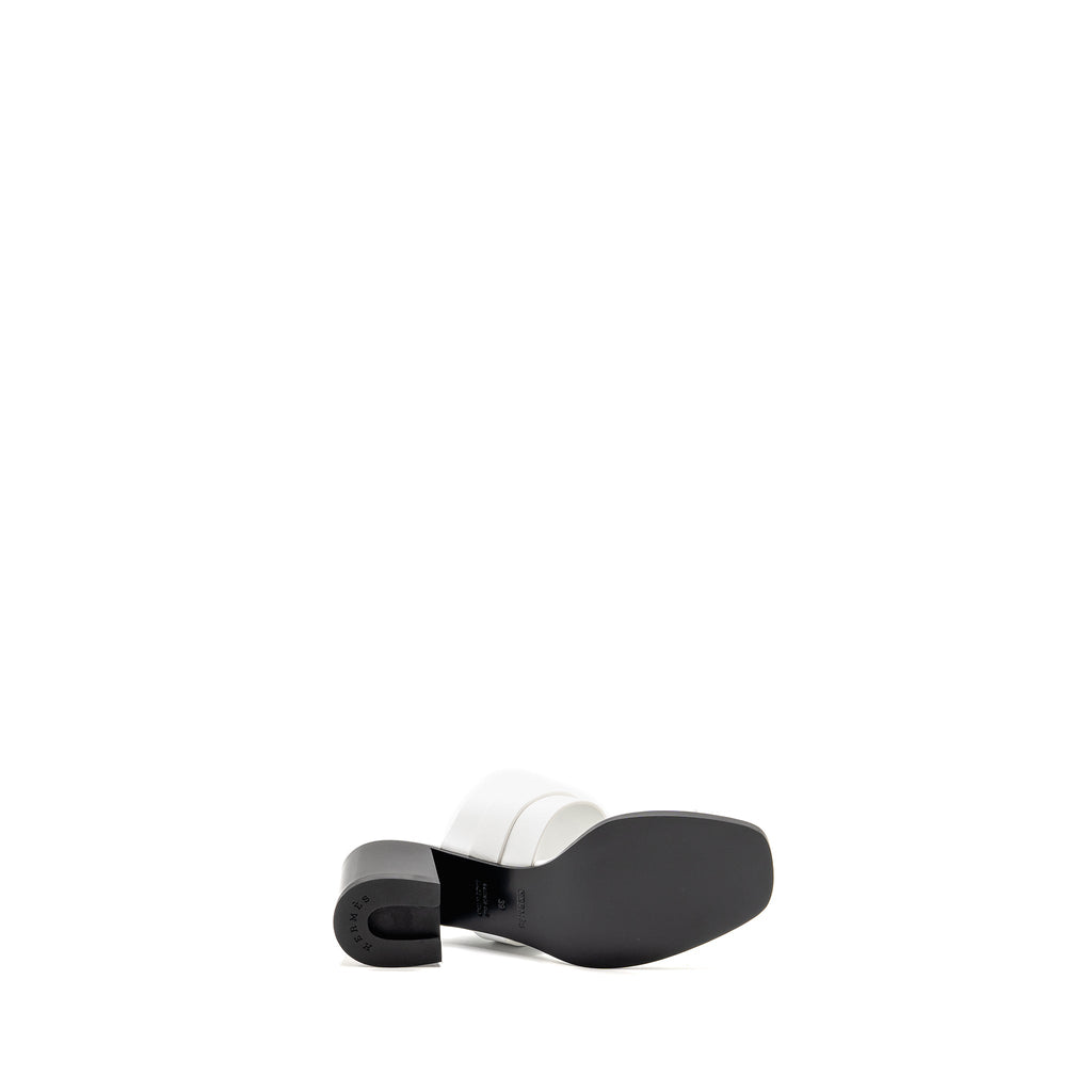 HERMES KUTE SANDAL CALFSKIN WHITE SHW