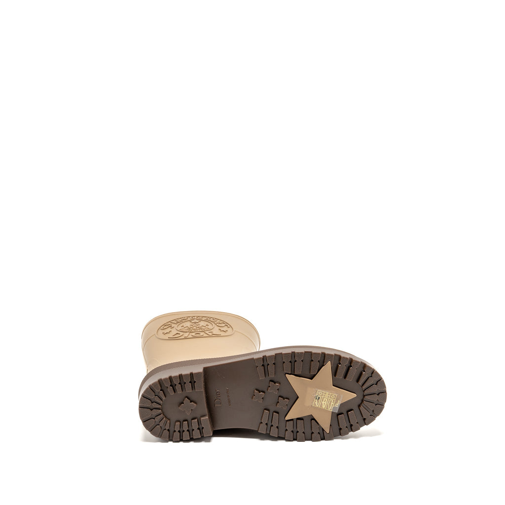 DIOR DIORUNION RUBBER RAIN BOOTS BEIGE/BROWN