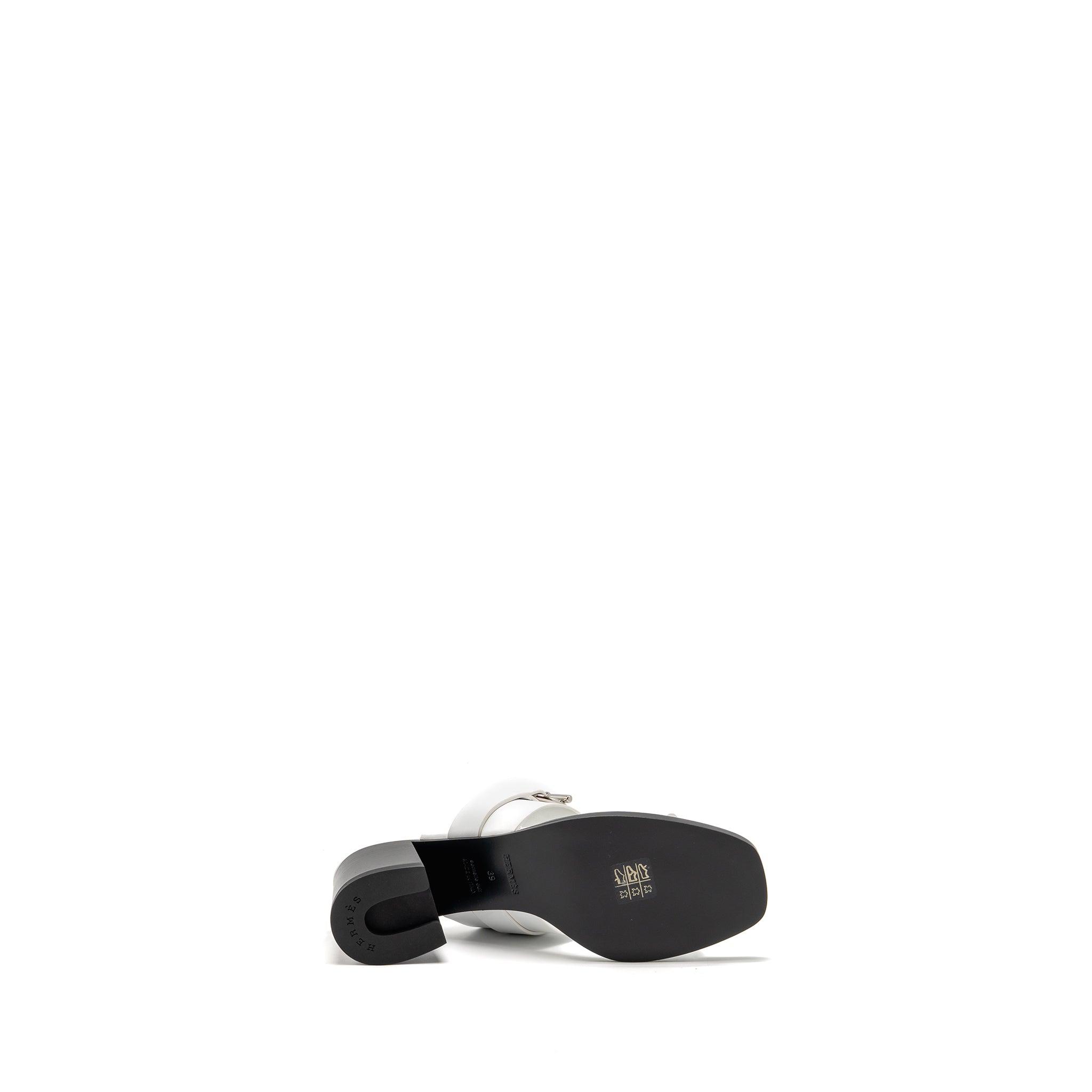 HERMES KUTE SANDAL CALFSKIN WHITE SHW