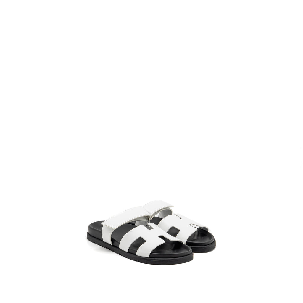 HERMES CHYPRE SANDAL CALFSKIN WHITE SHW
