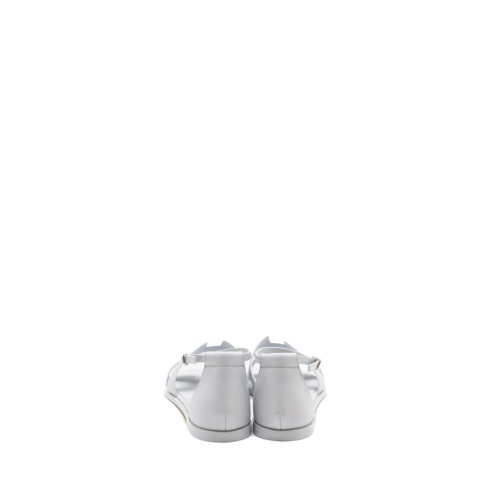 HERMES SANTORINI SANDALS EPSOM BLEU GLACIER SHW