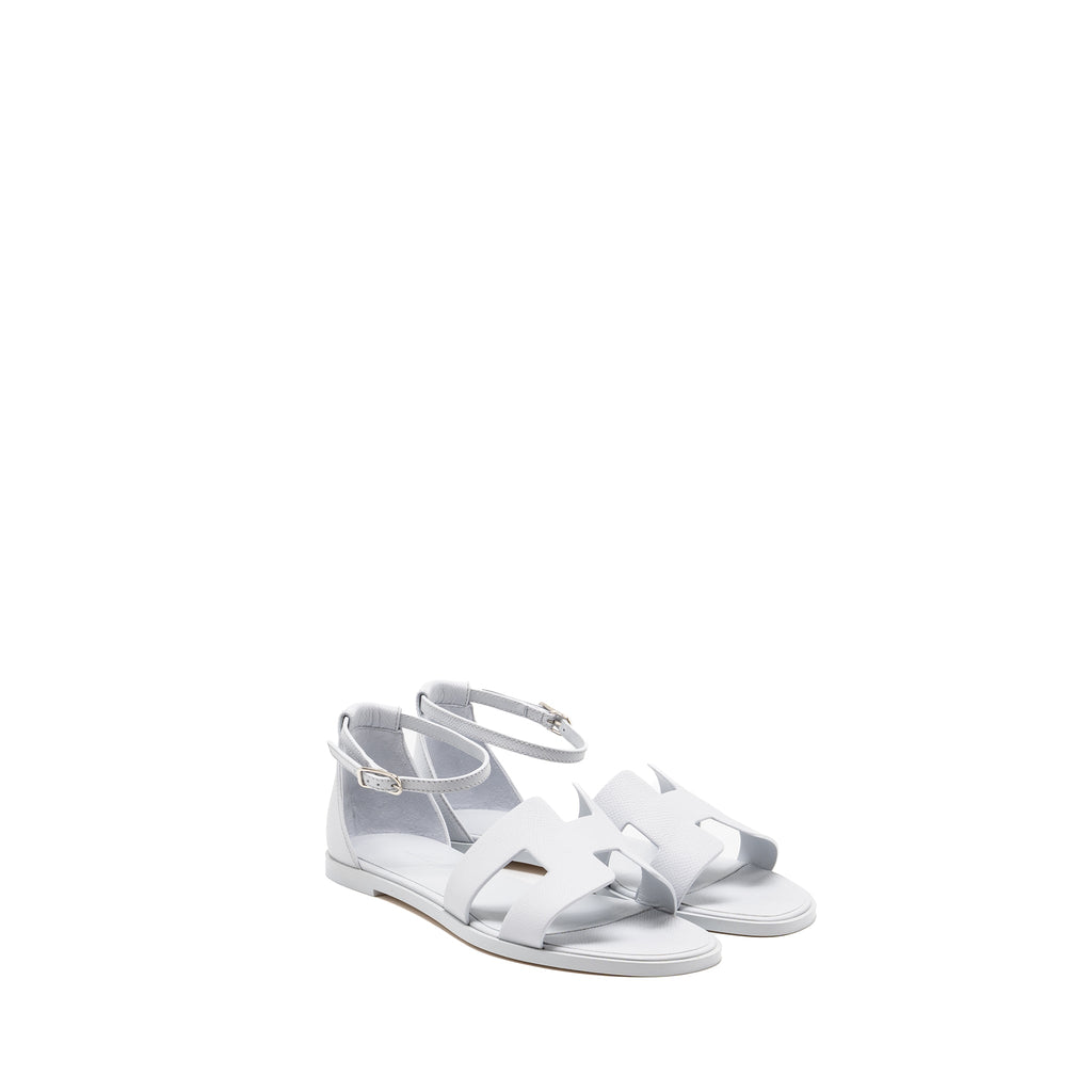 HERMES SANTORINI SANDALS EPSOM BLEU GLACIER SHW