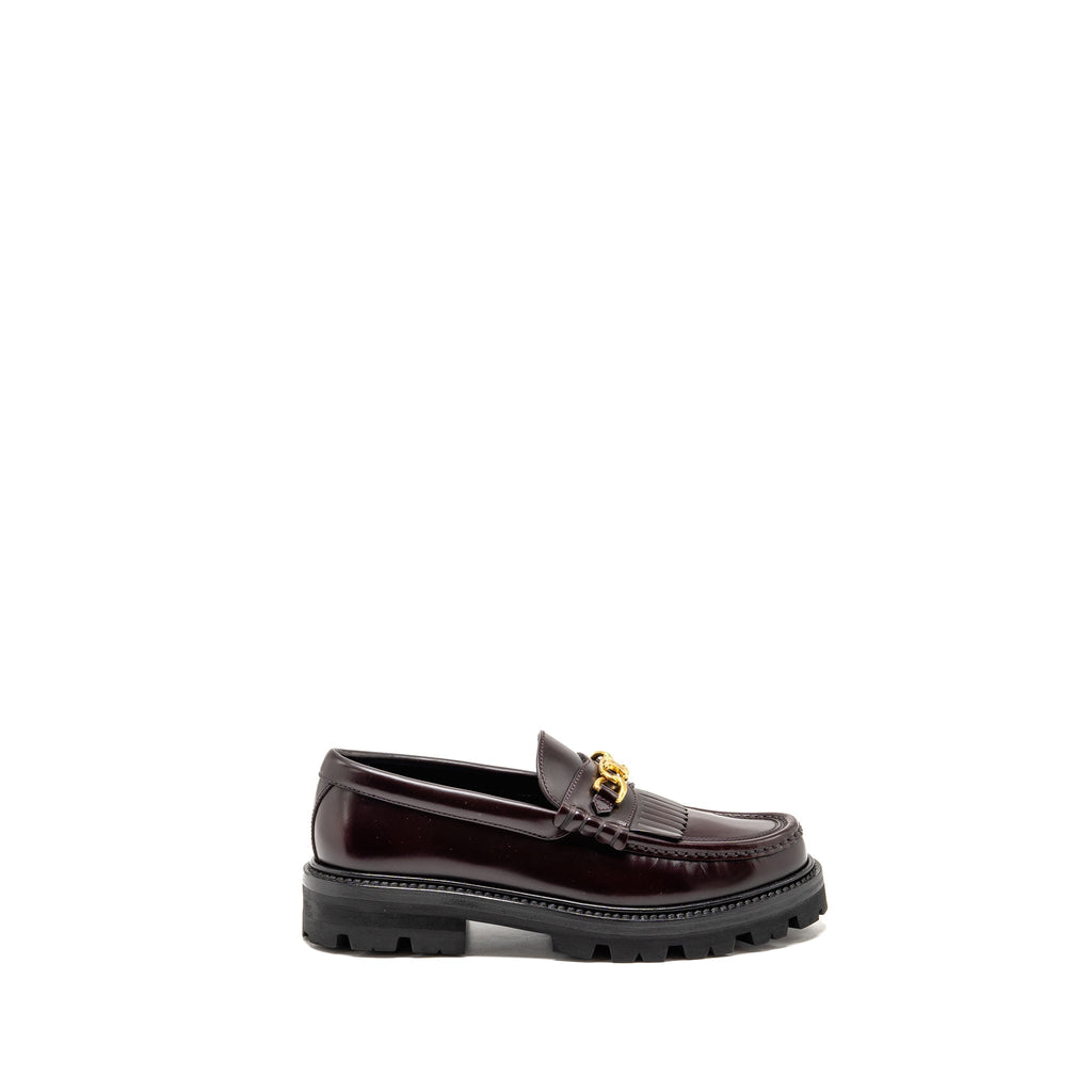 CELINE CHUNKY LOAFER LEATHER BURGUNDY GHW