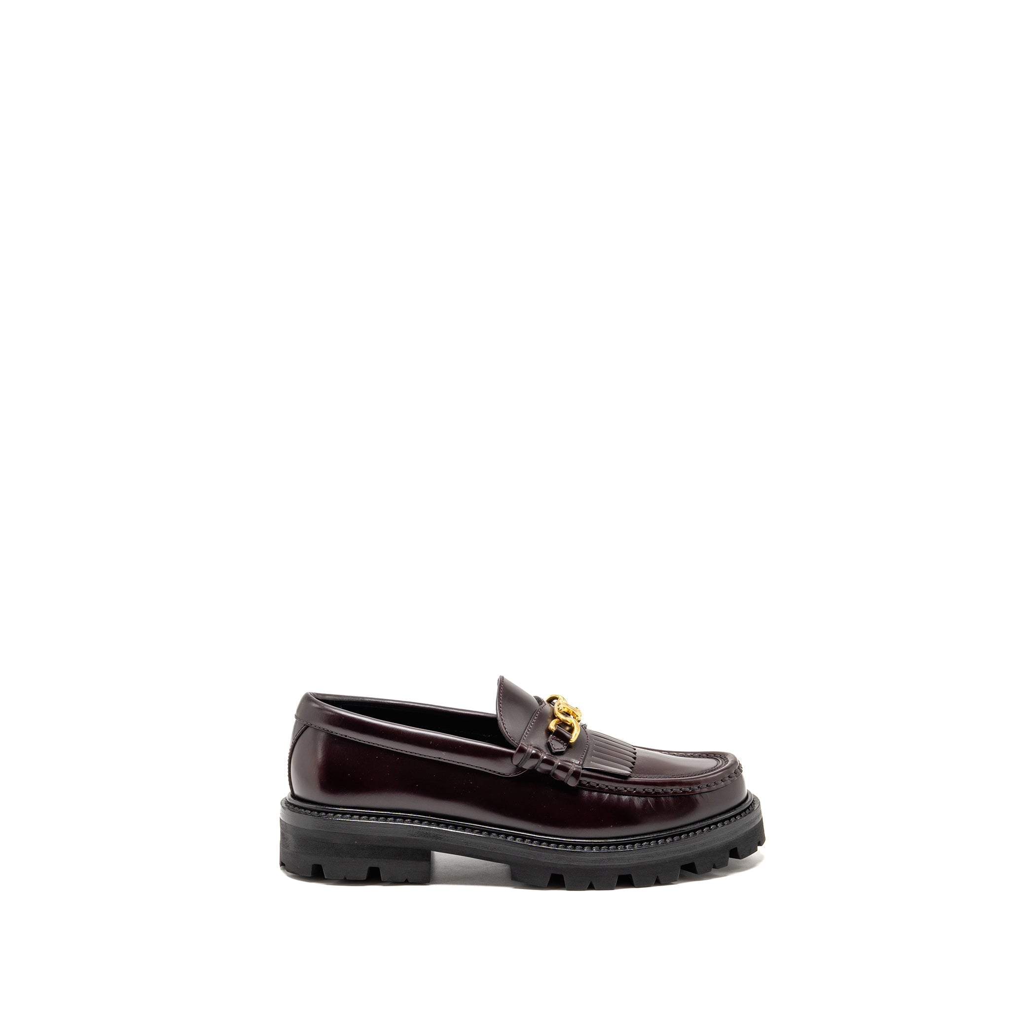 CELINE CHUNKY LOAFER LEATHER BURGUNDY GHW