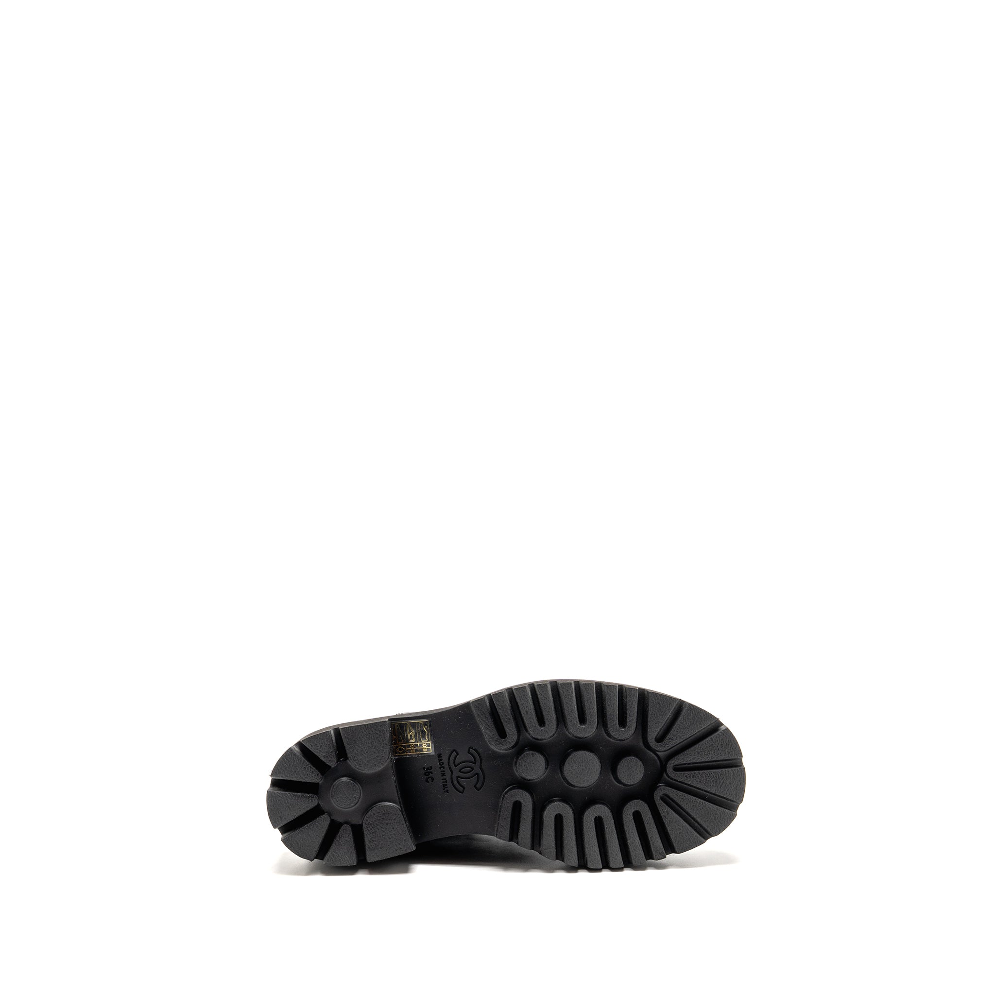 CHANEL 24B CC LOGO SHORT BOOTS CALFSKIN BLACK