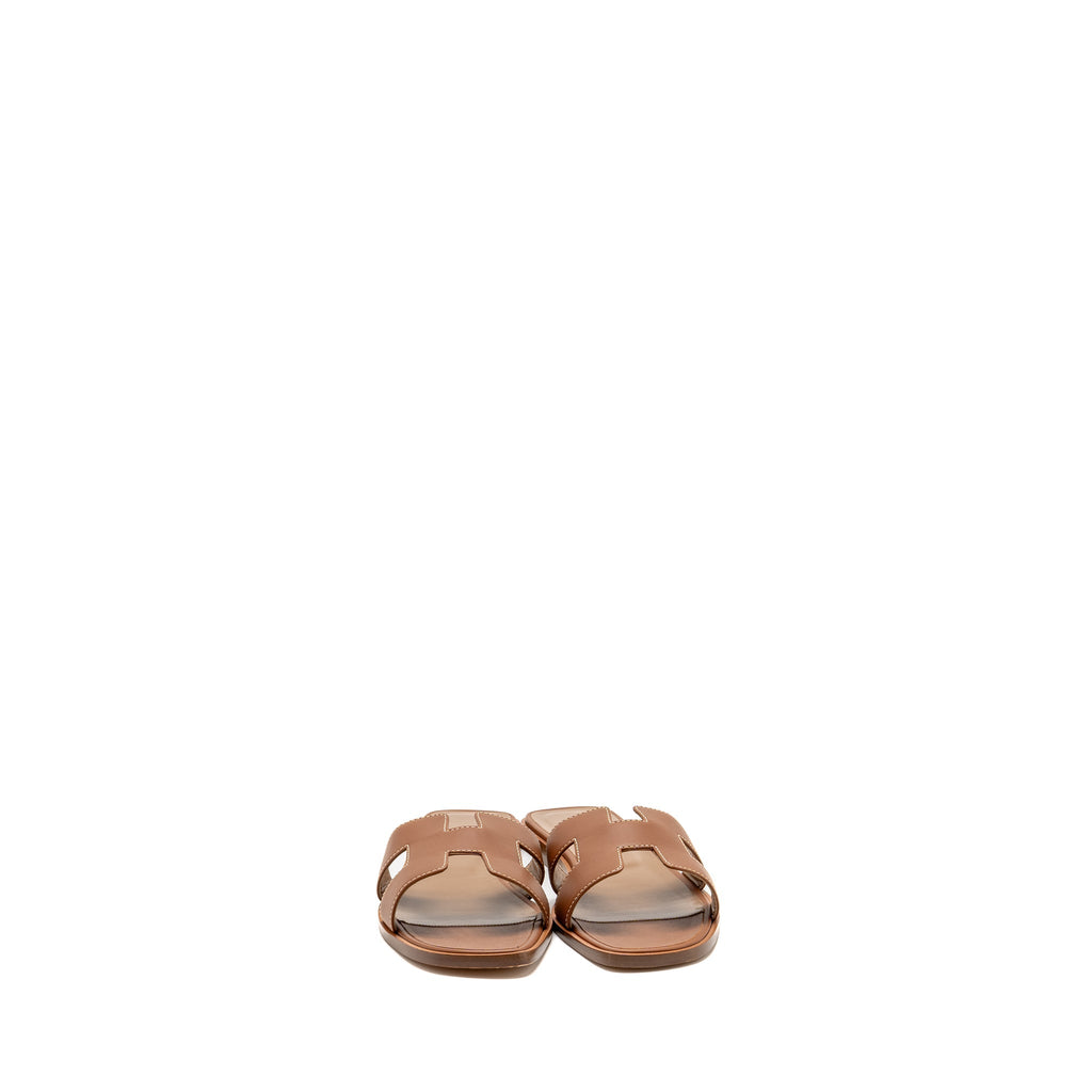 HERMES ORAN SANDALS CALFSKIN GOLD